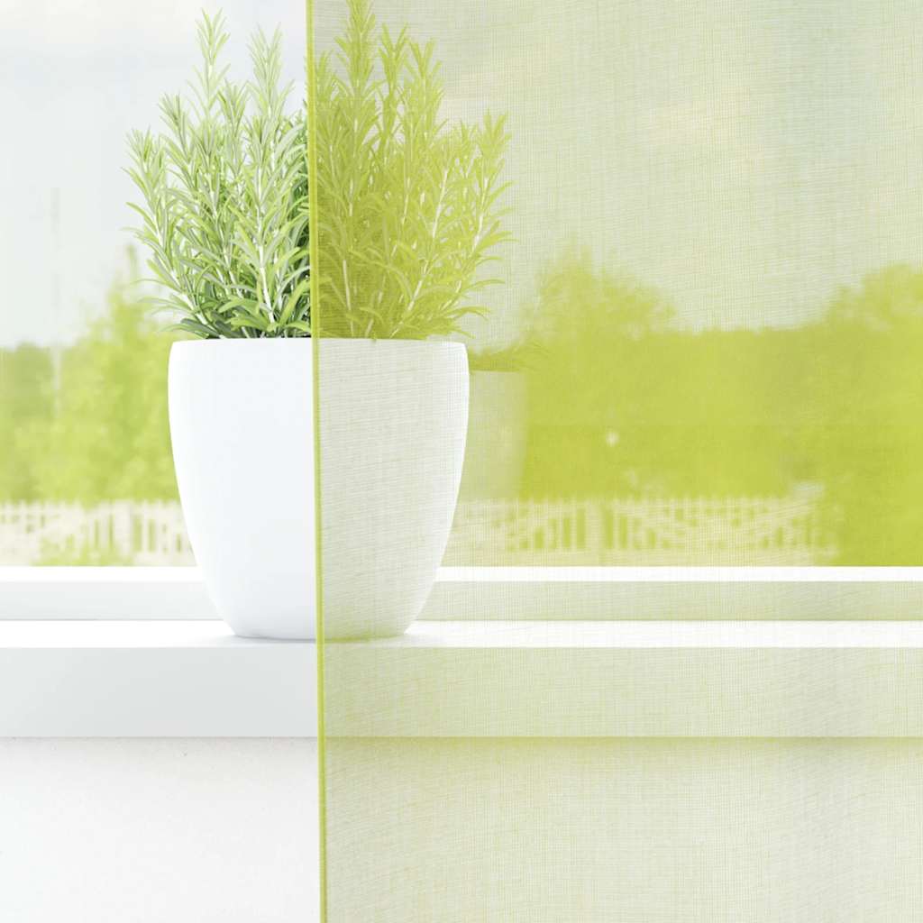 VidaXL rideaux voile avec rebord 2 pcs vert pomme