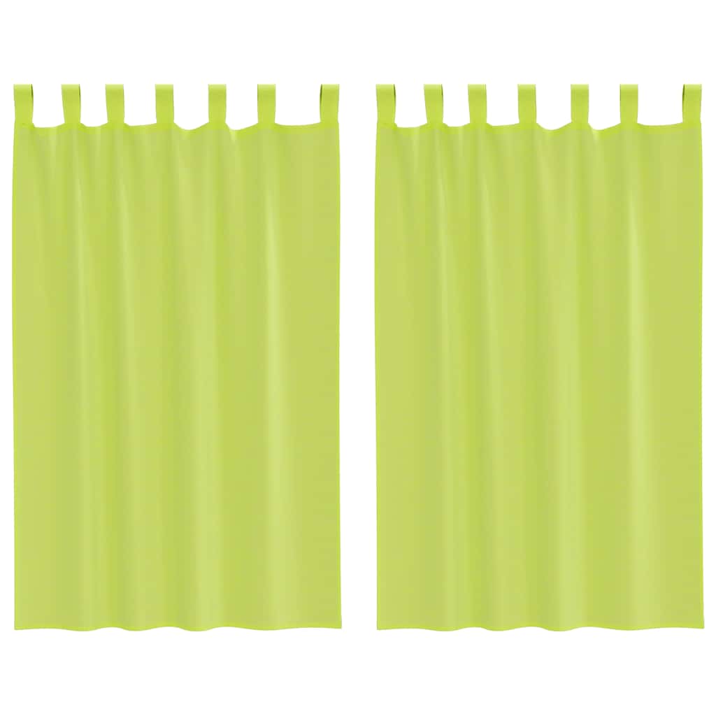 VidaXL rideaux voile avec rebord 2 pcs vert pomme