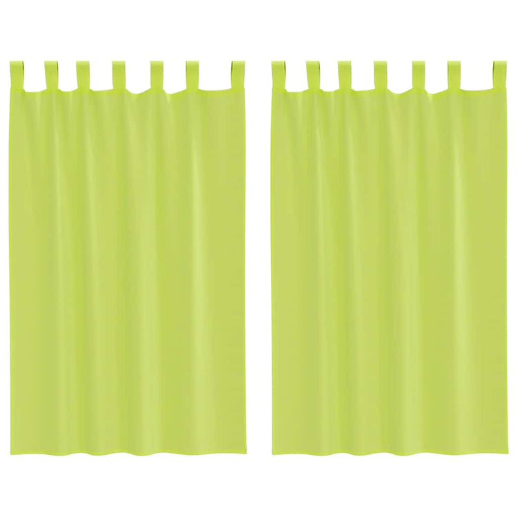VidaXL rideaux voile avec rebord 2 pcs vert pomme