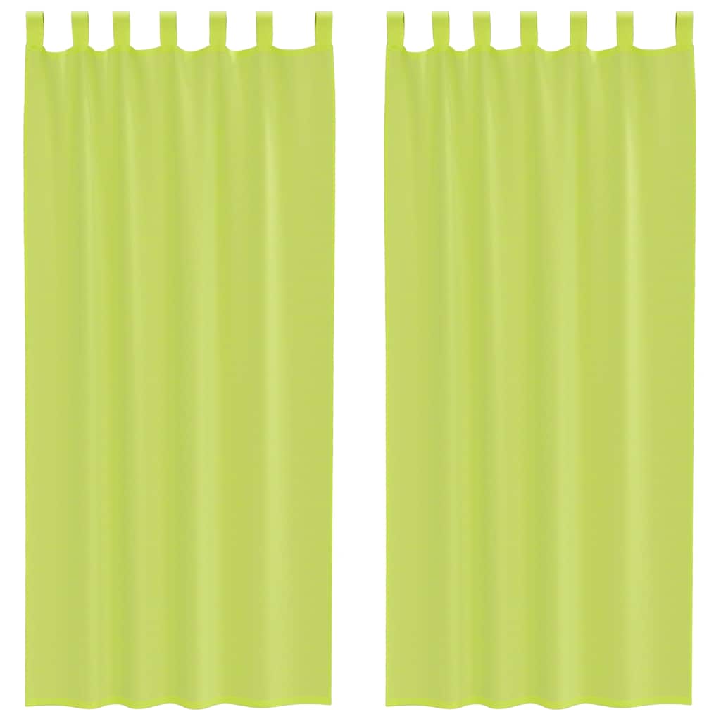 VidaXL rideaux voile avec rebord 2 pcs vert pomme