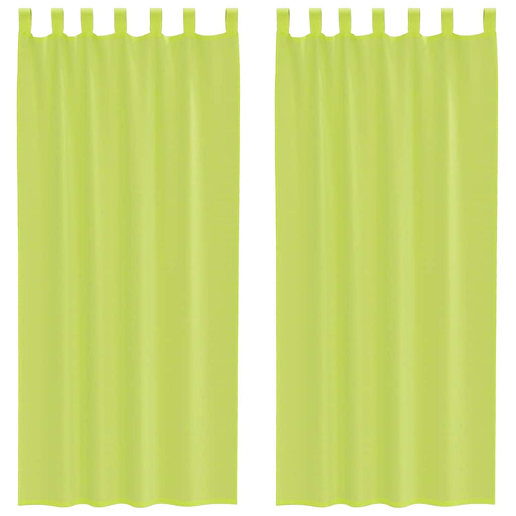 VidaXL rideaux voile avec rebord 2 pcs vert pomme