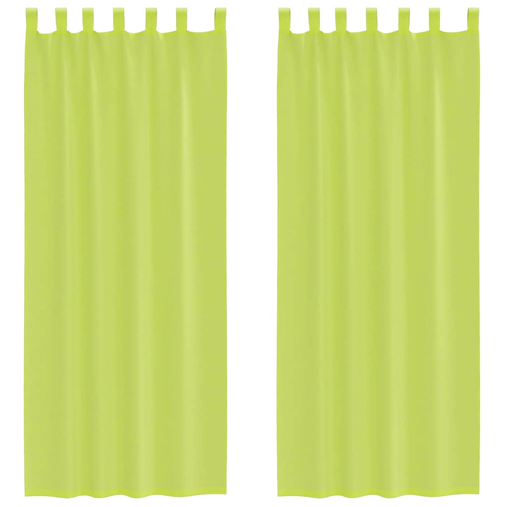VidaXL rideaux voile avec rebord 2 pcs vert pomme