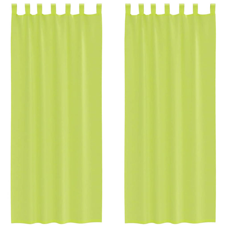 VidaXL rideaux voile avec rebord 2 pcs vert pomme