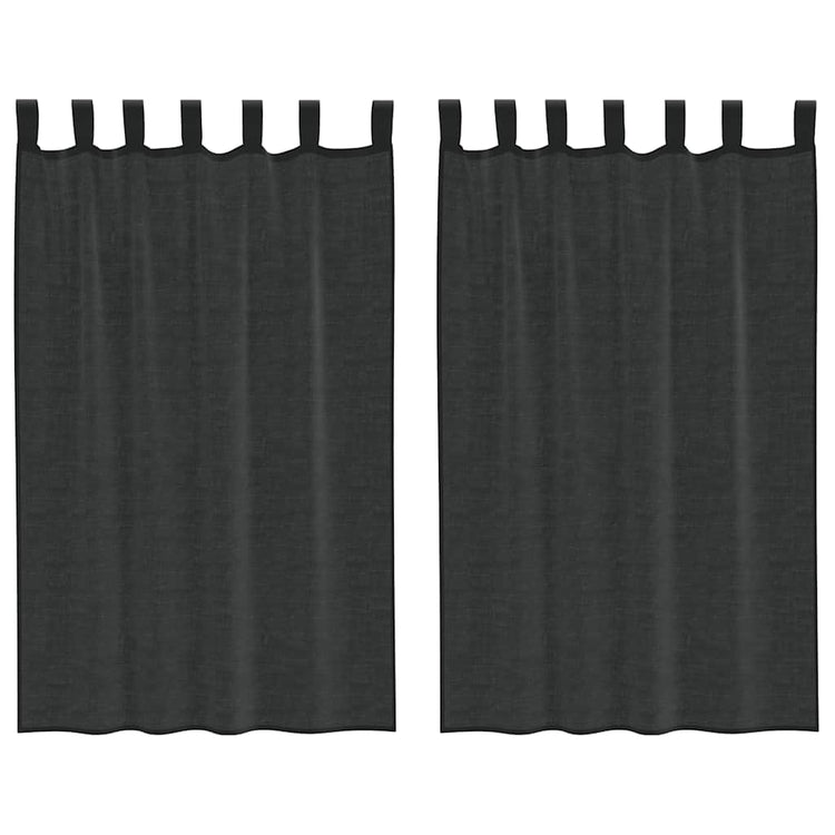 Vidaxx rideaux voile avec patte supérieure 2 pcs noir