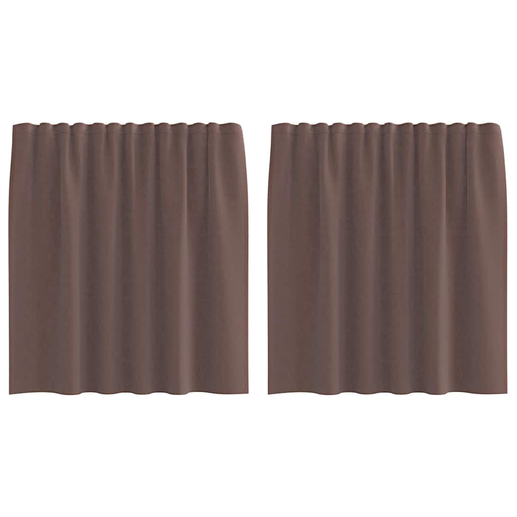 Vidaxl rideaux voile avec patte supérieure 2 pcs marron
