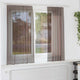 Vidaxl rideaux voile avec patte supérieure 2 pcs marron