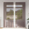 Vidaxl rideaux voile avec patte supérieure 2 pcs marron