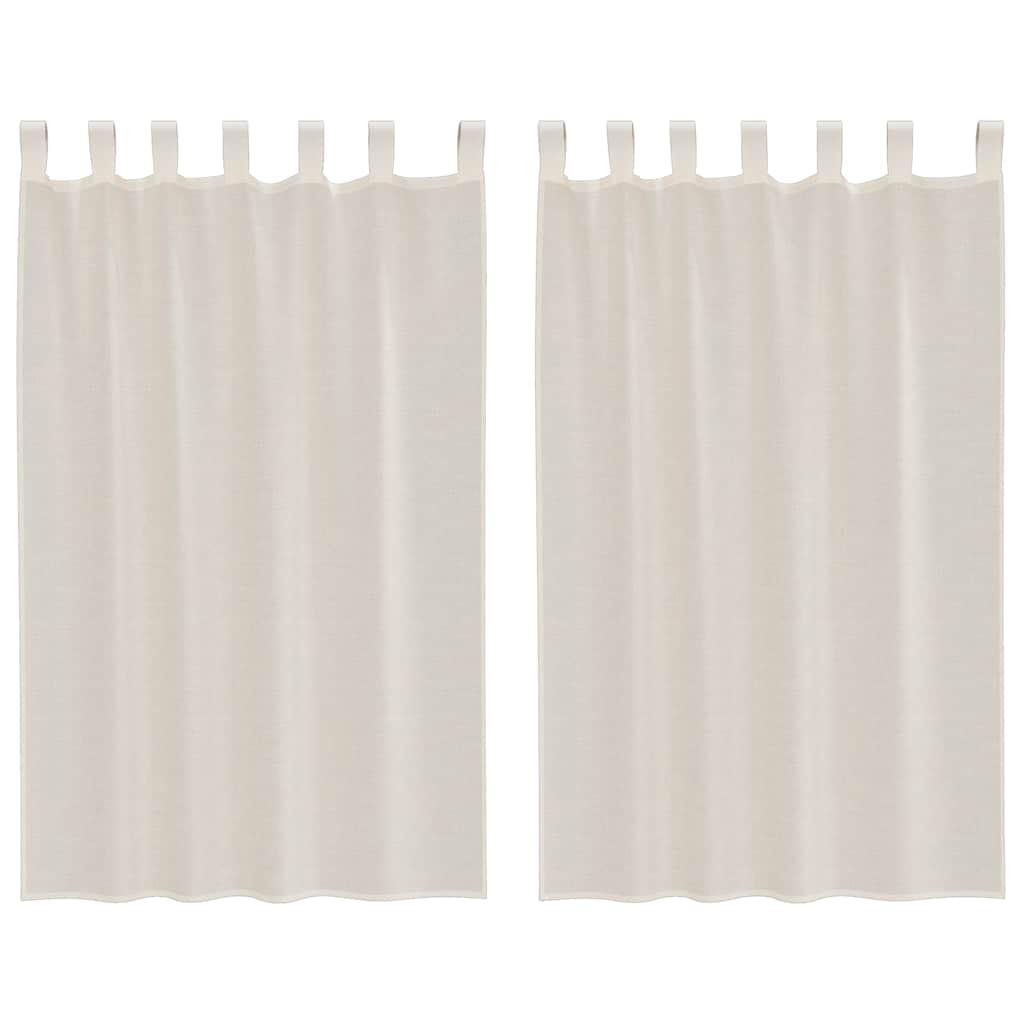 Vidaxl rideaux voile avec patte supérieure 2 pcs couleur crème
