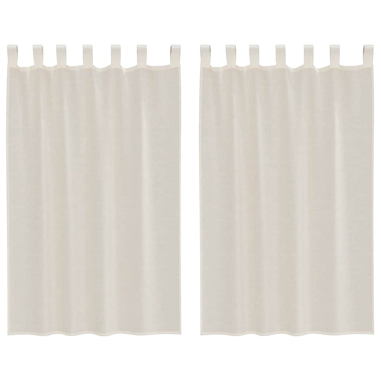 Vidaxl rideaux voile avec patte supérieure 2 pcs couleur crème