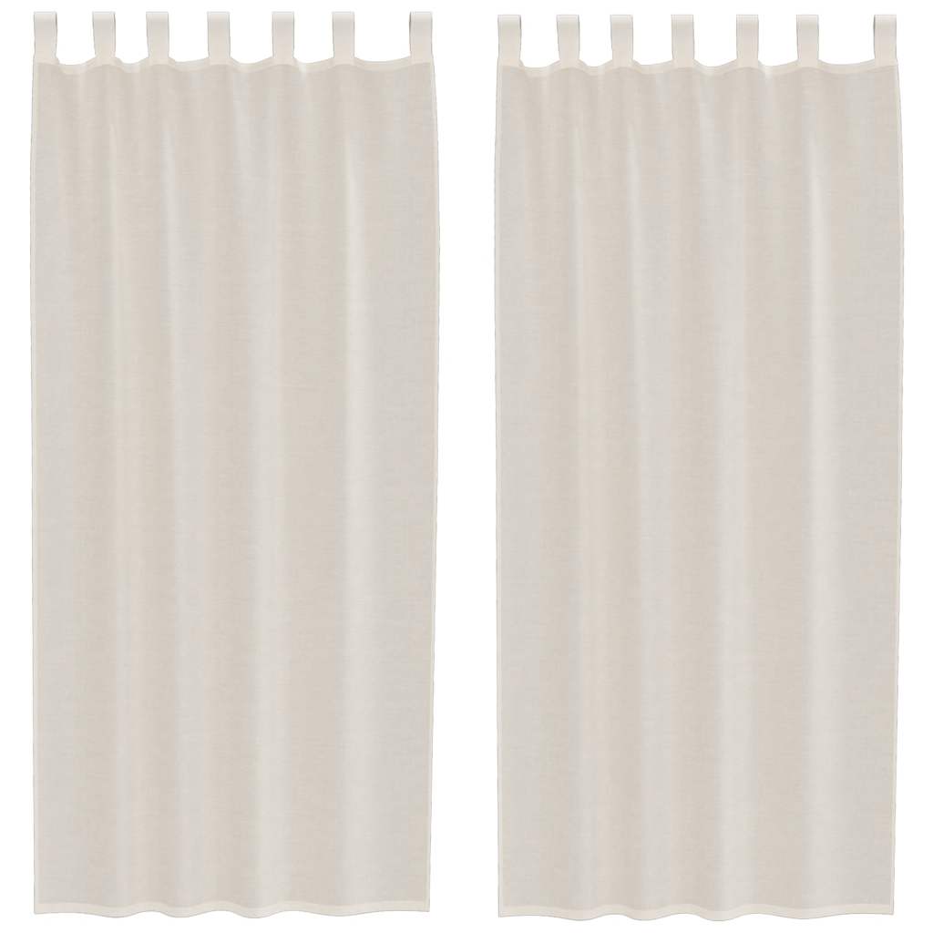 Vidaxl rideaux voile avec patte supérieure 2 pcs couleur crème