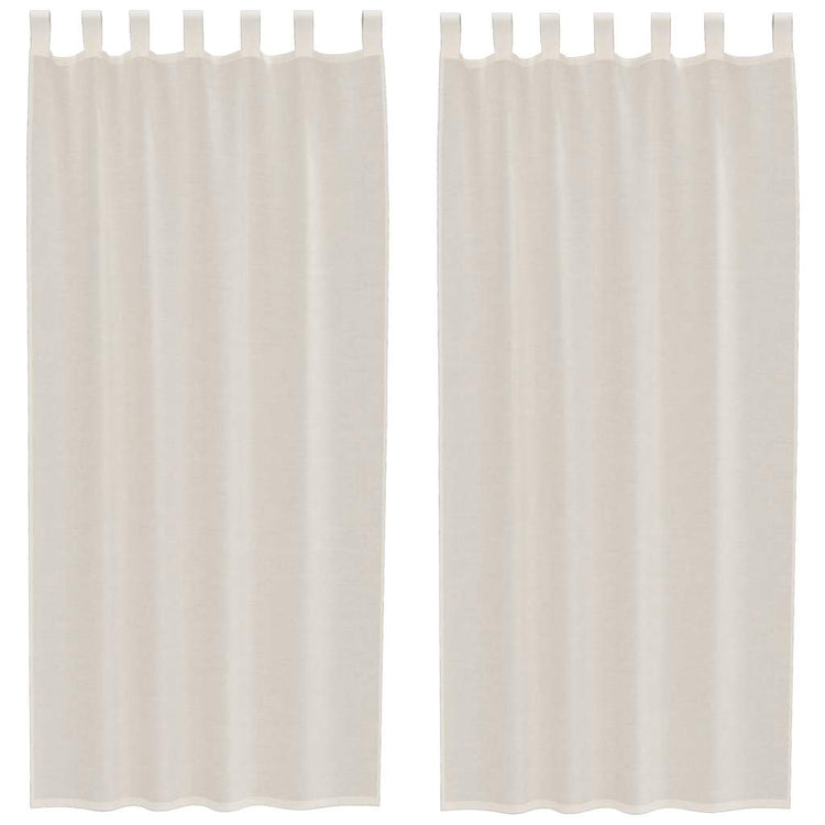 Vidaxl rideaux voile avec patte supérieure 2 pcs couleur crème