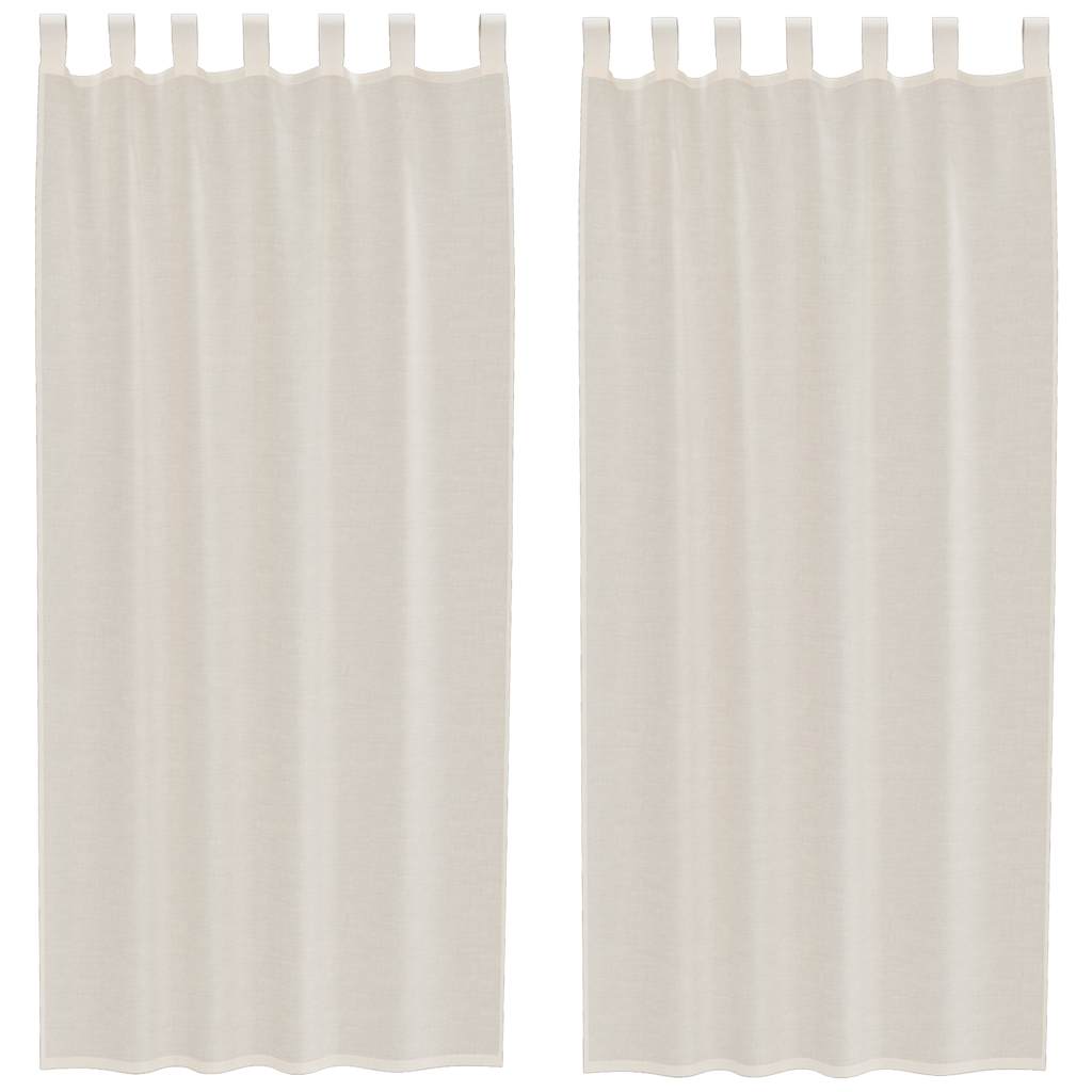 Vidaxl rideaux voile avec patte supérieure 2 pcs couleur crème