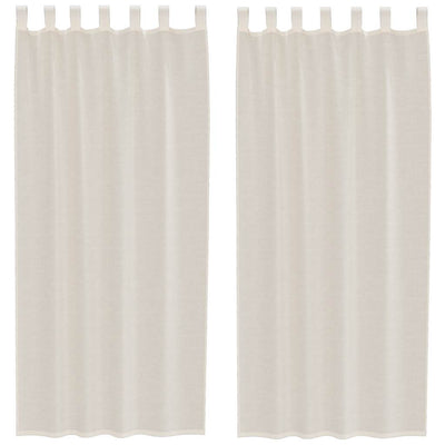Vidaxl rideaux voile avec patte supérieure 2 pcs couleur crème