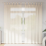 Vidaxl rideaux voile avec patte supérieure 2 pcs couleur crème - afbeelding 1