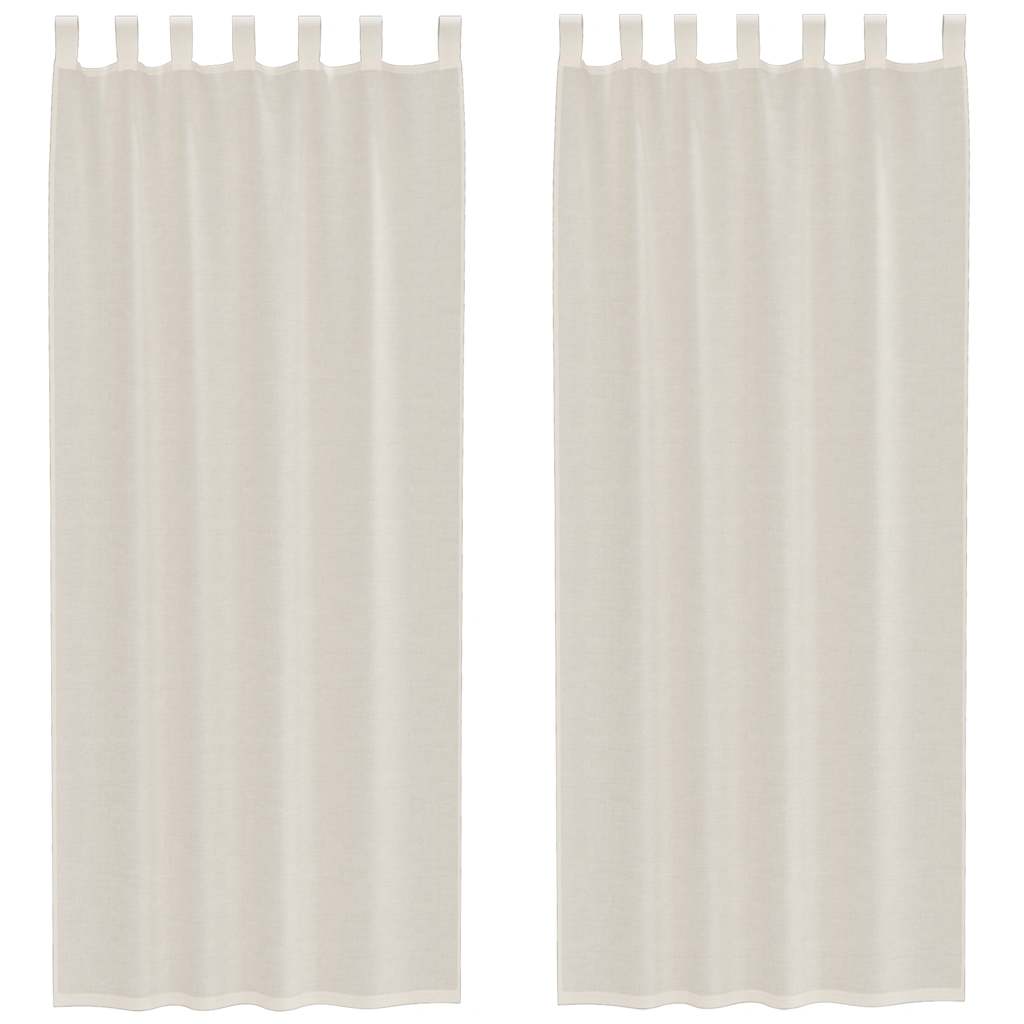 Vidaxl rideaux voile avec patte supérieure 2 pcs couleur crème