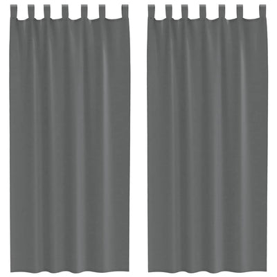 Vidaxx rideaux voile avec passants 2 pcs 140x225 cm gris foncé