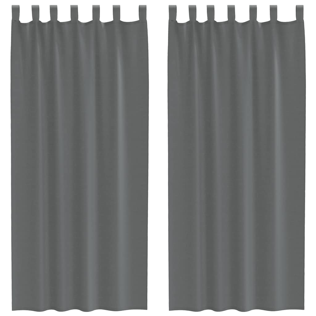Vidaxx rideaux voile avec passants 2 pcs 140x245 cm gris foncé