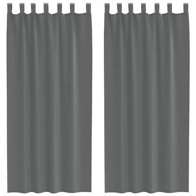 Vidaxx rideaux voile avec passants 2 pcs 140x245 cm gris foncé