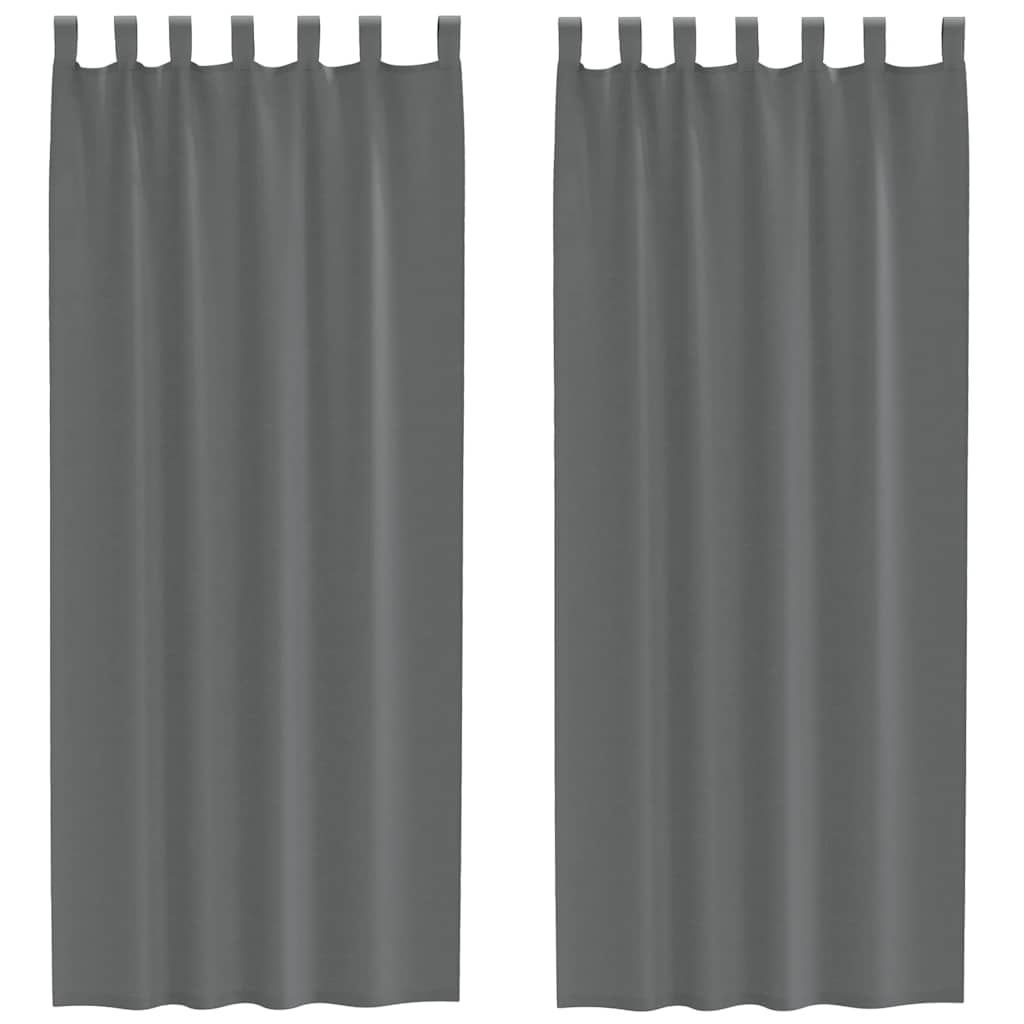 Vidaxx rideaux voile avec passants 2 pcs 140x260 cm gris foncé