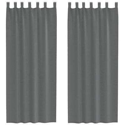 Vidaxx rideaux voile avec passants 2 pcs 140x260 cm gris foncé