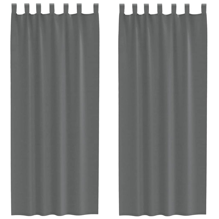 Vidaxx rideaux voile avec passants 2 pcs 140x260 cm gris foncé