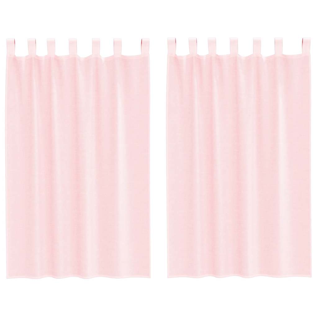 Vidaxx rideaux voile avec passants 2 pcs 140x175 cm rose clair