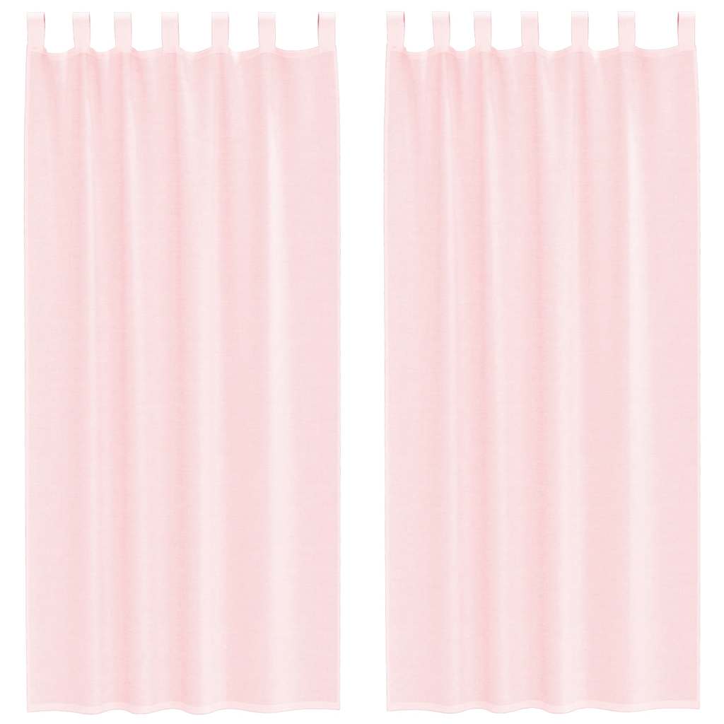 Vidaxx rideaux voile avec passants 2 pcs 140x225 cm rose clair