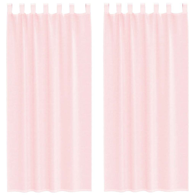 Vidaxx rideaux voile avec passants 2 pcs 140x225 cm rose clair