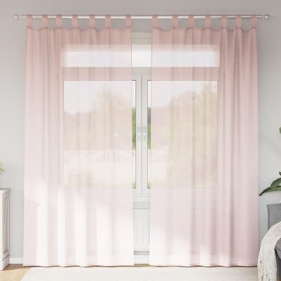 Vidaxx rideaux voile avec passants 2 pcs 140x225 cm rose clair
