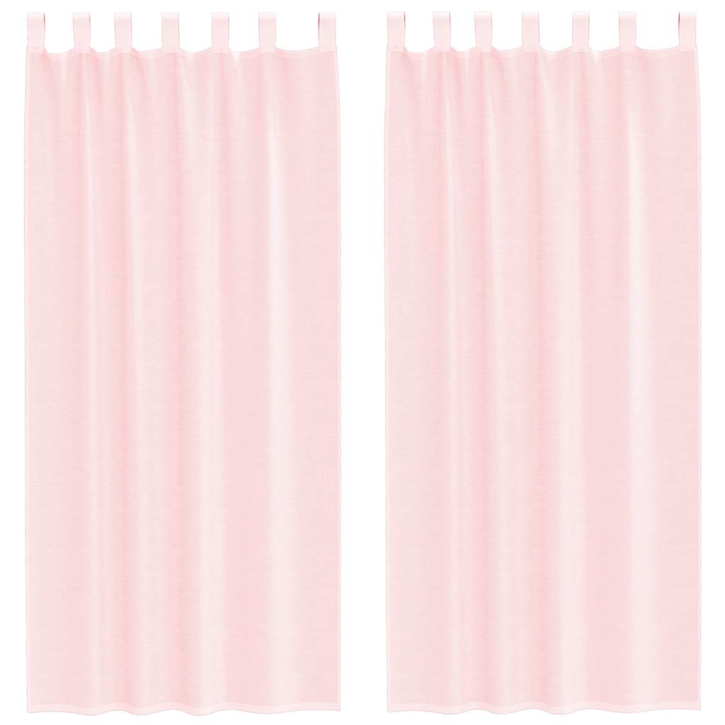 Vidaxx rideaux voile avec passants 2 pcs 140x245 cm rose clair