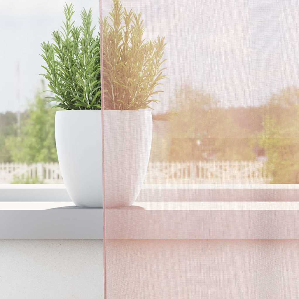 Vidaxx rideaux voile avec passants 2 pcs 140x245 cm rose clair