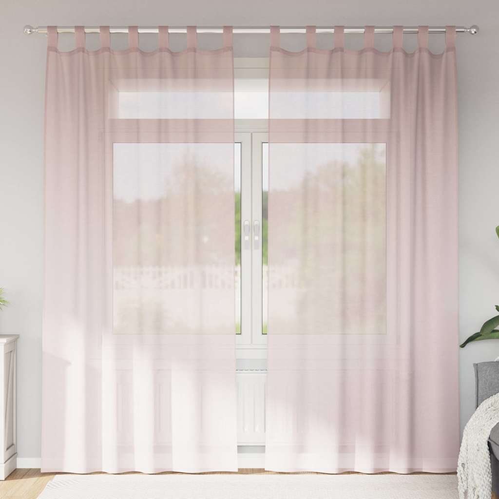 Vidaxx rideaux voile avec passants 2 pcs 140x245 cm rose clair