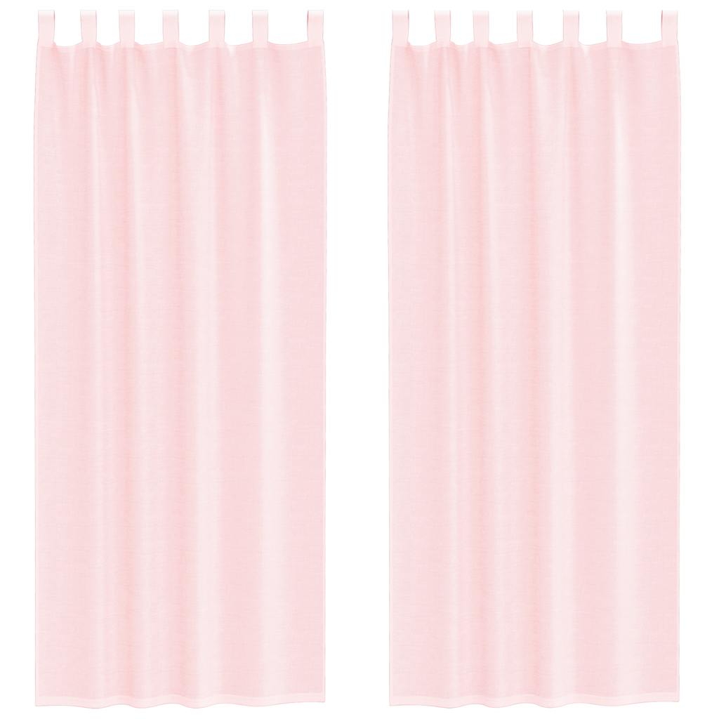 Vidaxx rideaux voile avec passants 2 pcs 140x260 cm rose clair
