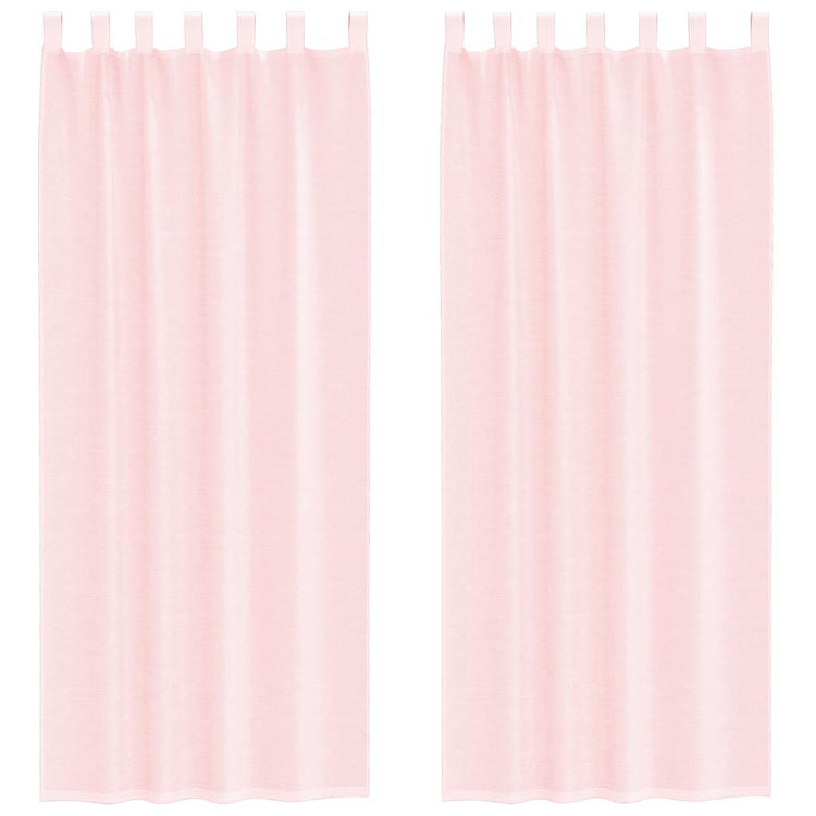 Vidaxx rideaux voile avec passants 2 pcs 140x260 cm rose clair