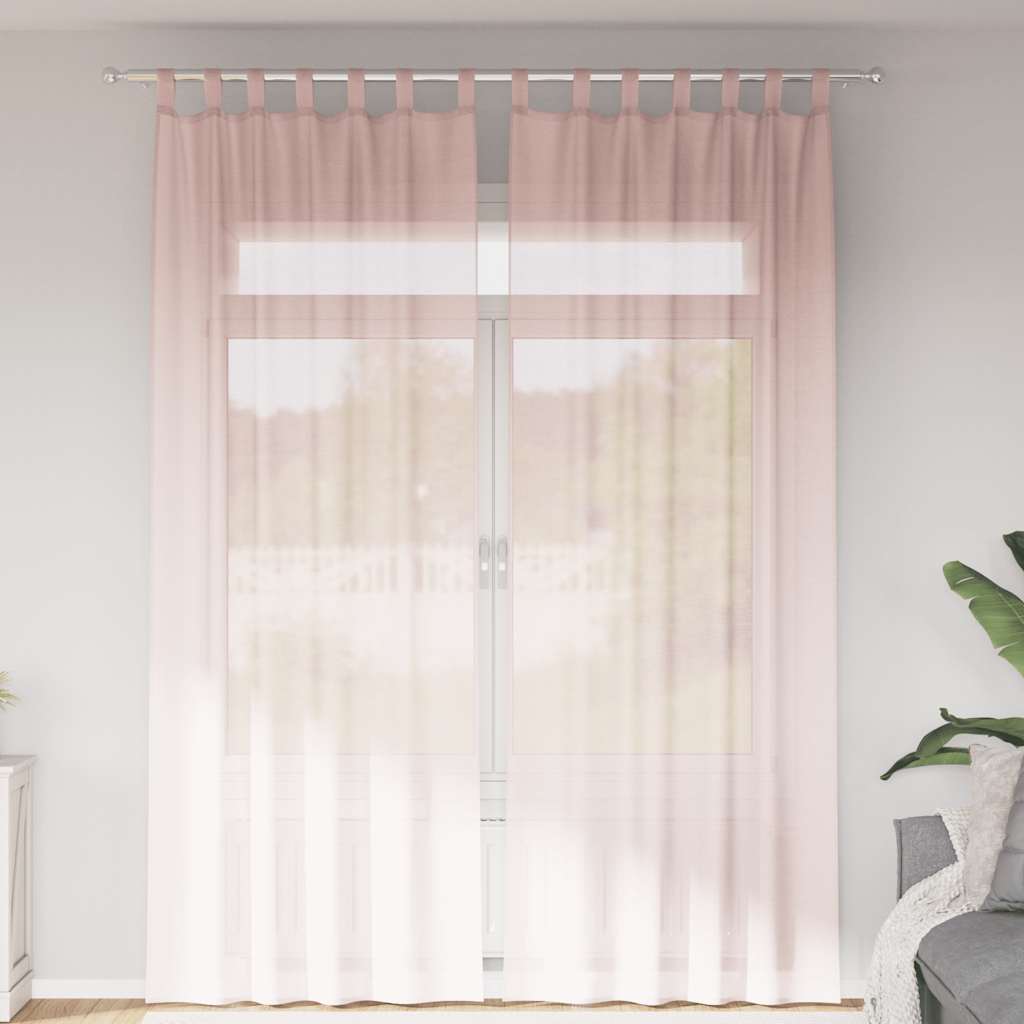 Vidaxx rideaux voile avec passants 2 pcs 140x260 cm rose clair
