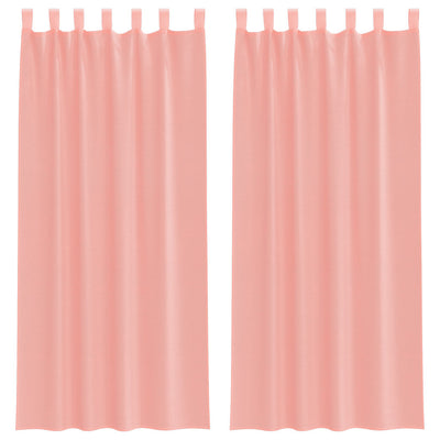 Vidaxx rideaux voile avec passants 2 pcs 140x225 cm rose