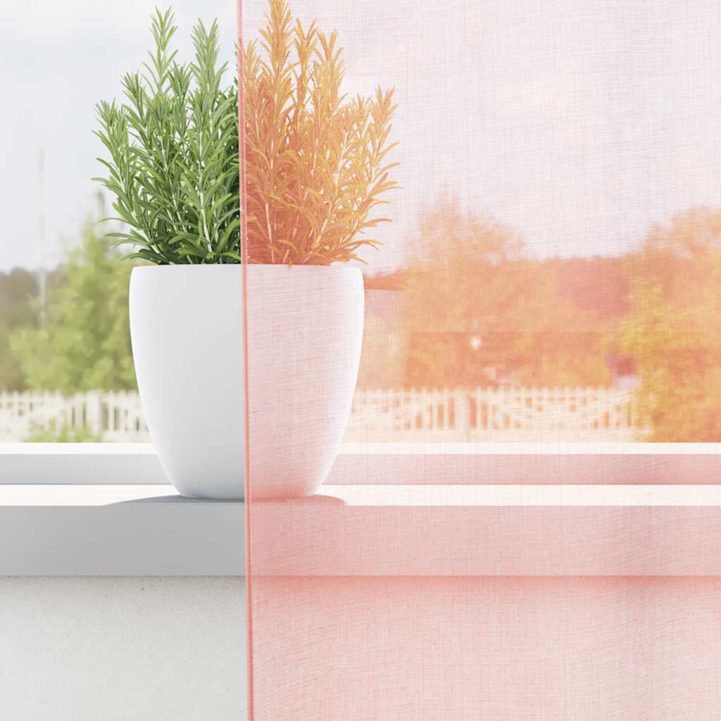 Vidaxx rideaux voile avec passants 2 pcs 140x225 cm rose