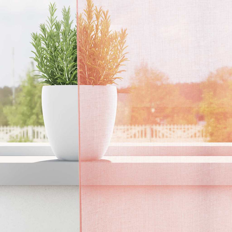 Vidaxx rideaux voile avec passants 2 pcs 140x225 cm rose