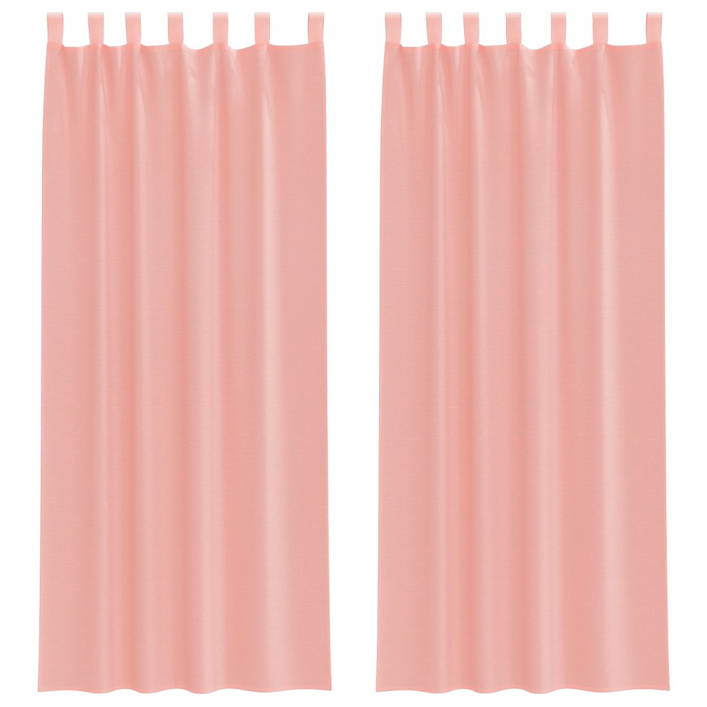 Vidaxx rideaux voile avec passants 2 pcs 140x260 cm rose