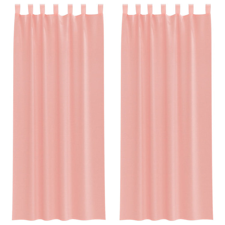 Vidaxx rideaux voile avec passants 2 pcs 140x260 cm rose