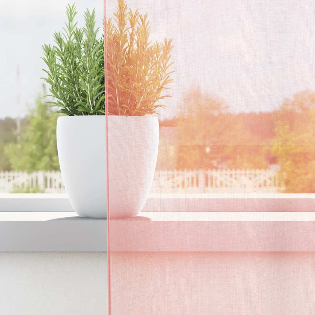 Vidaxx rideaux voile avec passants 2 pcs 140x260 cm rose