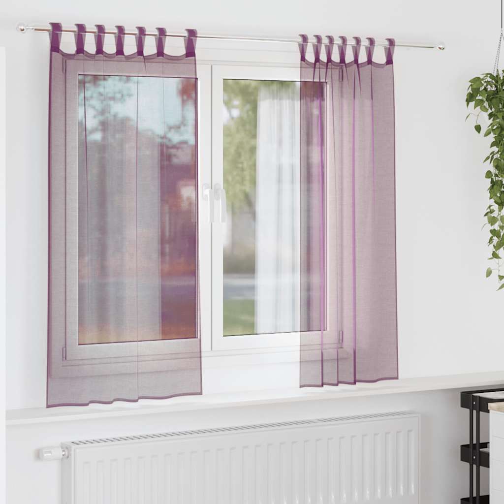 Vidaxx rideaux avec passants 2 pcs 140x175 cm violet