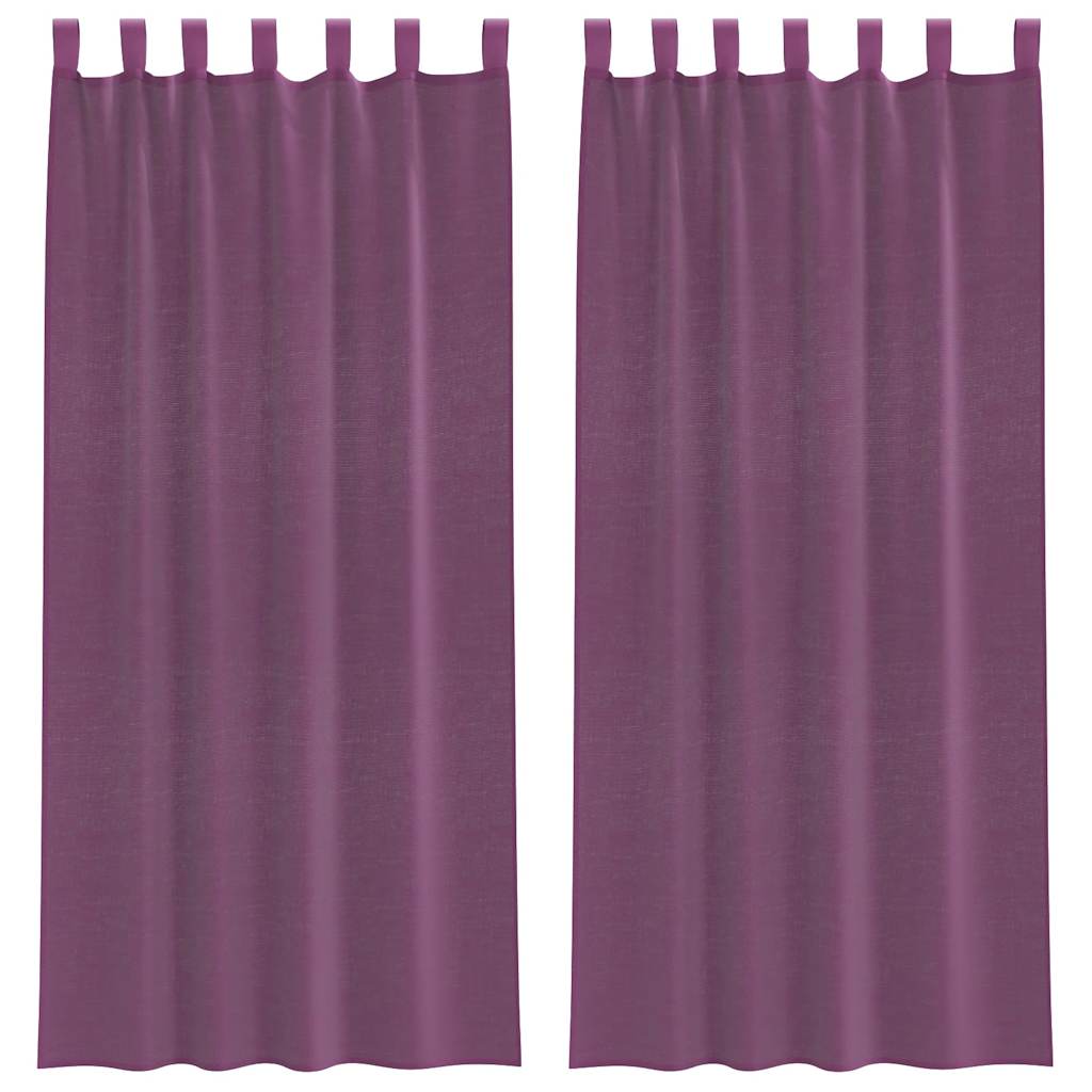 Vidaxx rideaux voile avec passants 2 pcs 140x225 cm violet