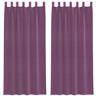 Vidaxx rideaux voile avec passants 2 pcs 140x225 cm violet