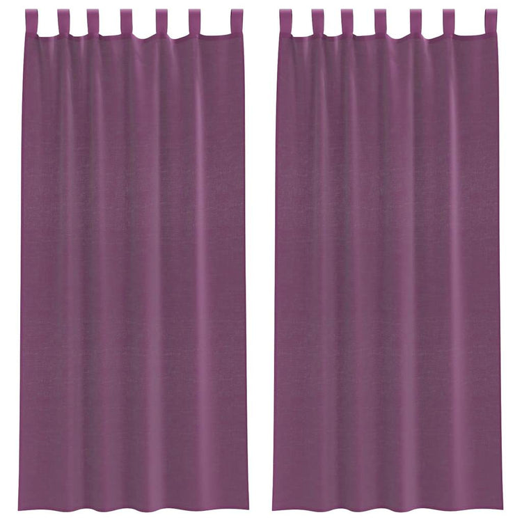 Vidaxx rideaux voile avec passants 2 pcs 140x225 cm violet