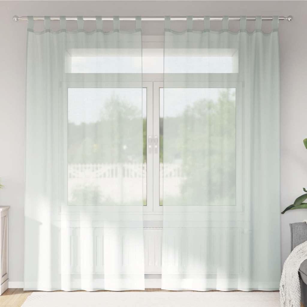 Vidaxx rideaux voile avec passants 2 pcs 140x225 cm gris clair