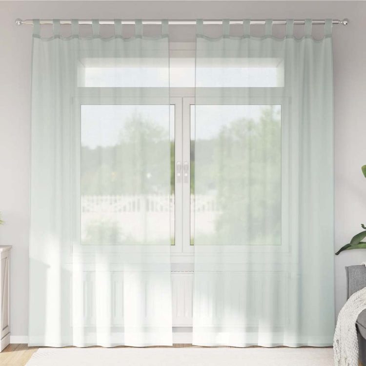Vidaxx rideaux voile avec passants 2 pcs 140x225 cm gris clair