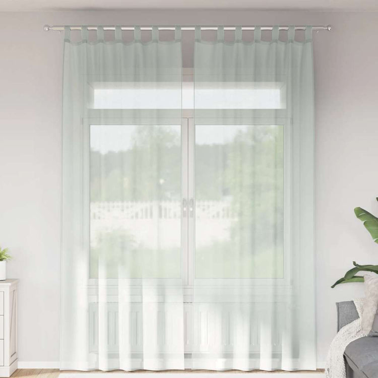 Vidaxx rideaux voile avec passants 2 pcs 140x260 cm gris clair