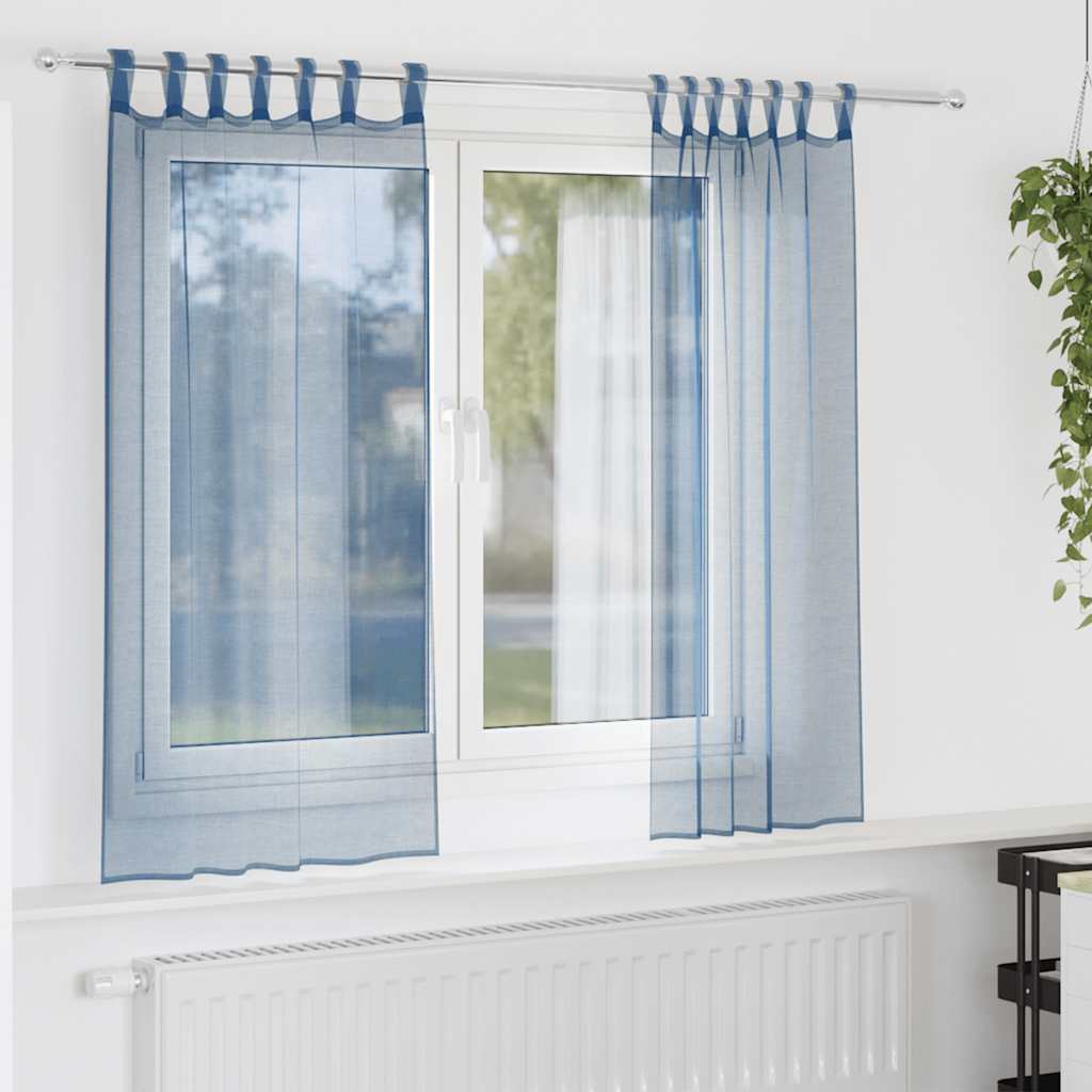Vidaxx rideaux voile avec passants 2 pcs 140x140 cm bleu royal