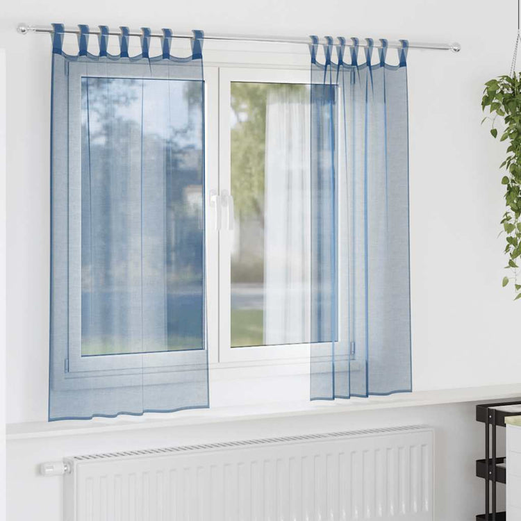 Vidaxx rideaux voile avec passants 2 pcs 140x140 cm bleu royal